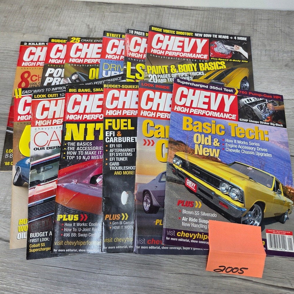 Chevy High Performance Magazine 2005 All 12 Issues Complete Racing Automotive